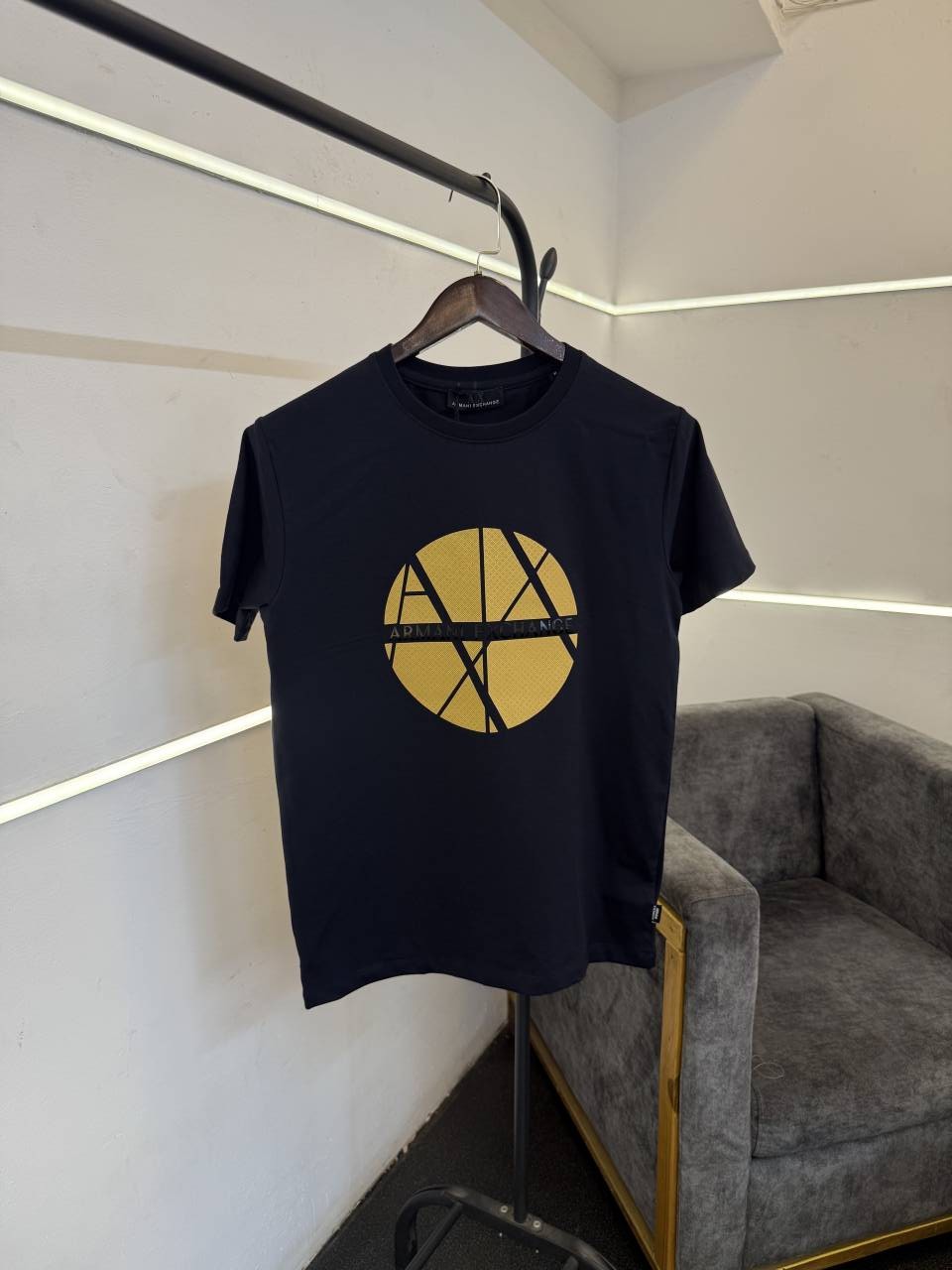 AX nevy blue turkey imported 3d print round neck tshirt