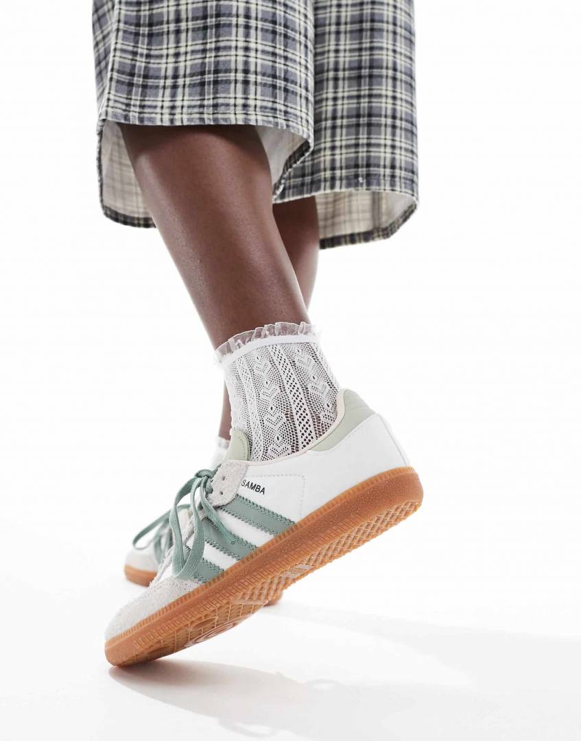Adiddas Samba Silver Green Suede Fix