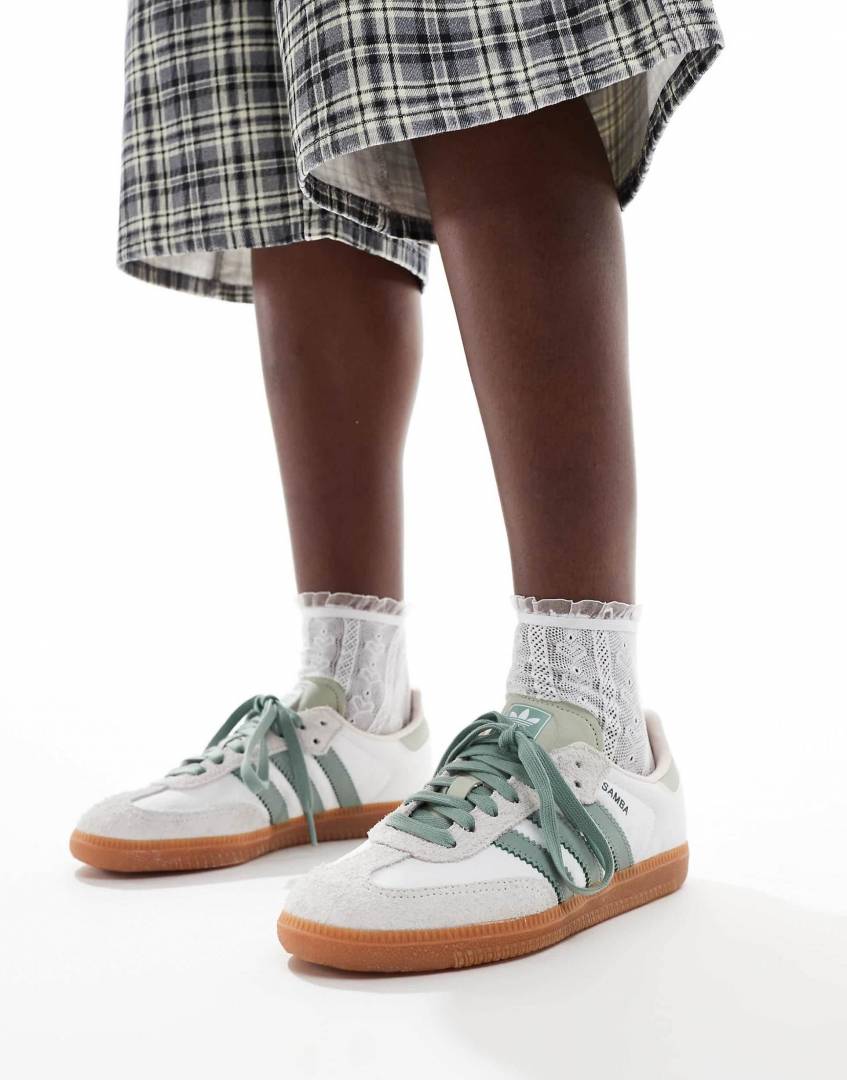 Adiddas Samba Silver Green Suede Fix