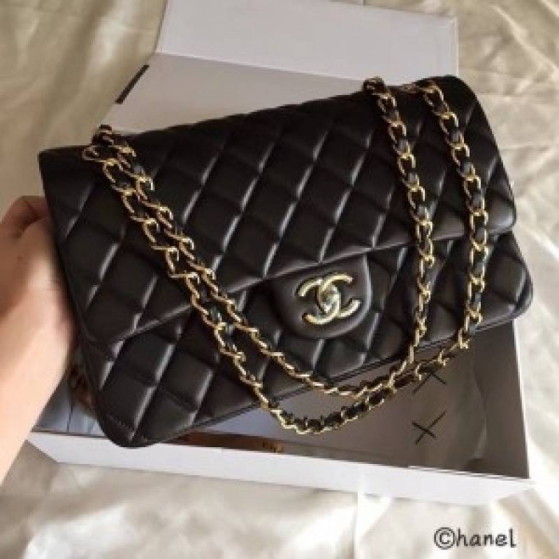 Chennel_Classic_Jumbo_Flap_Shoulder_Bag_With_OG_Box_&_Dust_Bag_(Black-113)