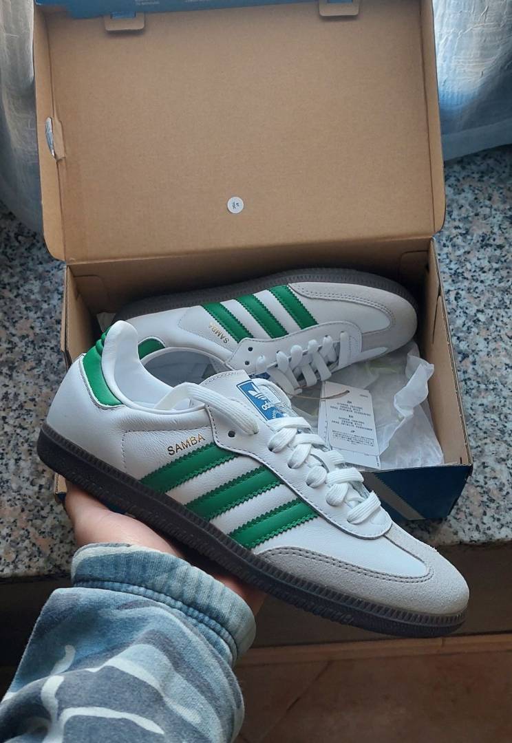 Adiddas Samba White Green Men Leather Quality Fix