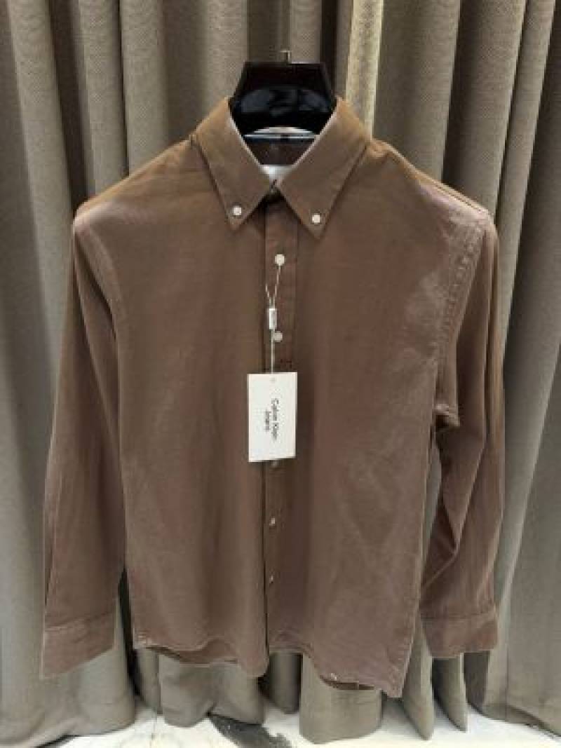 Calvin Kline Chest Logo Full Sleeves Shirt Light Brown