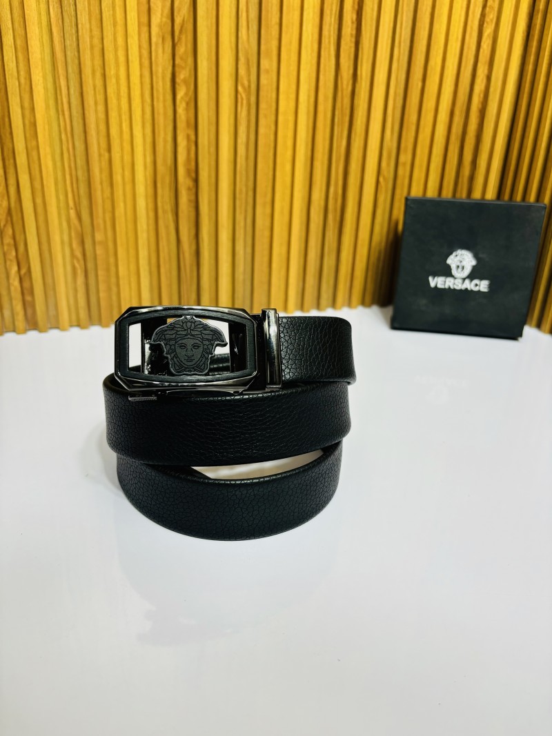 03 VERSACE FULL BLACK PREMIUM QUALITY AUTOMATIC LOCK BELT WITH BOX