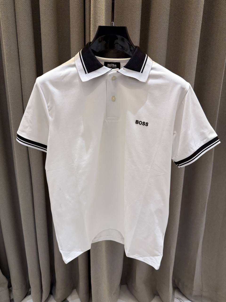 Boss Premium Polo Tshirt White Black