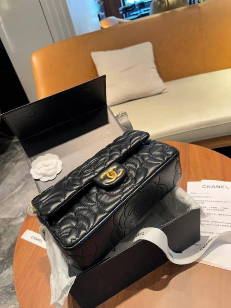 Chennel1208 Camellia Premium Limited Edition Bag With OG Box & Dust Bag (Black - 1208)