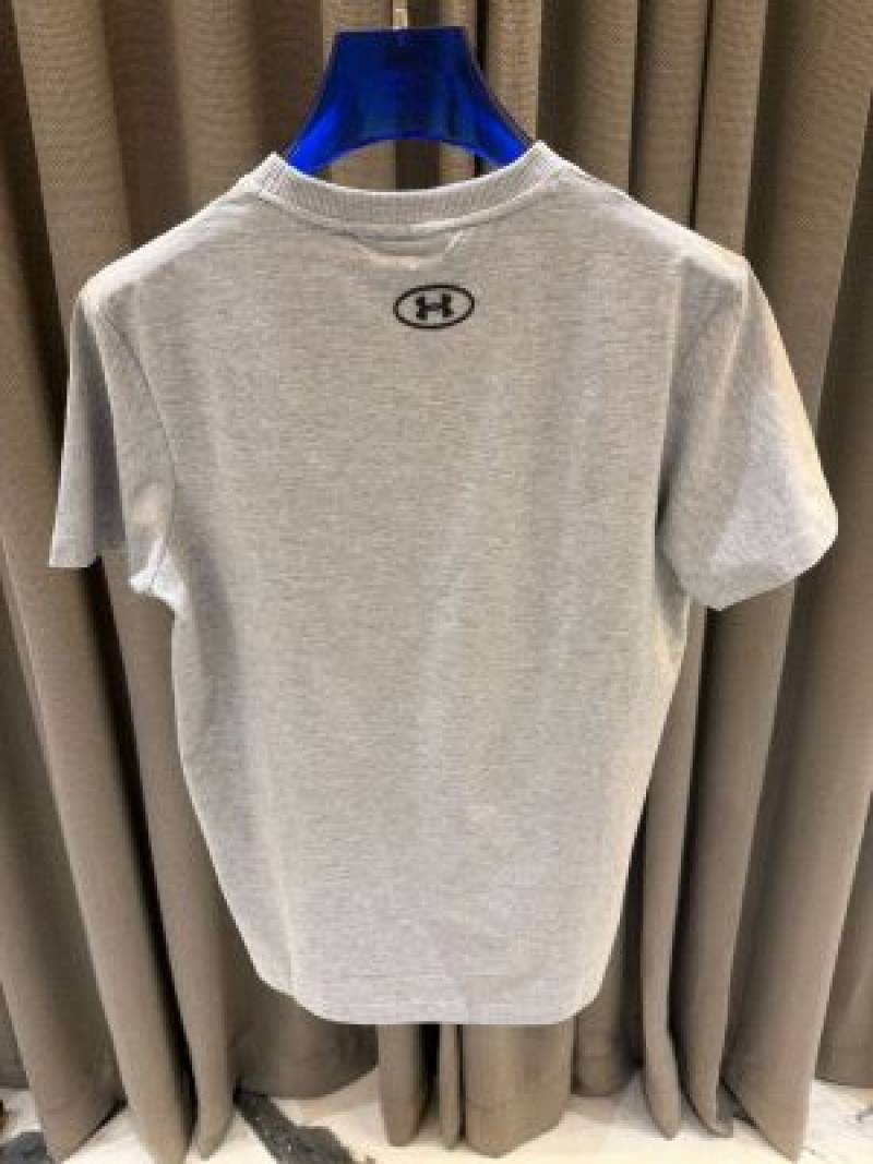Under Armor Middle Brand Logo Round Neck T-shirt Gray