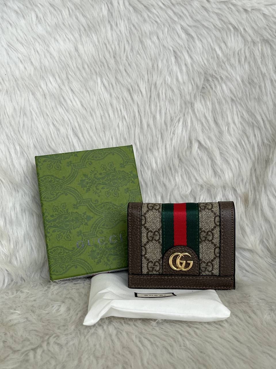Guchii 02 Brown Mono Wallet With Original Box & DustCover Premium Quality