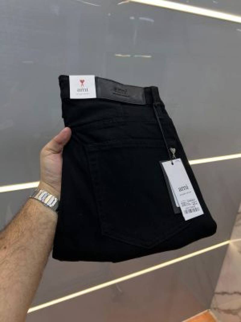Ami Black Premium Imported Stretchable Lycra Fabric Straight Fit Denim Sale Offer 3494