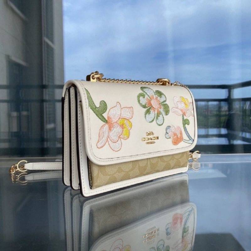 Coaach Klare Floral Signature Crossbody Bag With OG Box & Dust Bag (Floral White - 381)