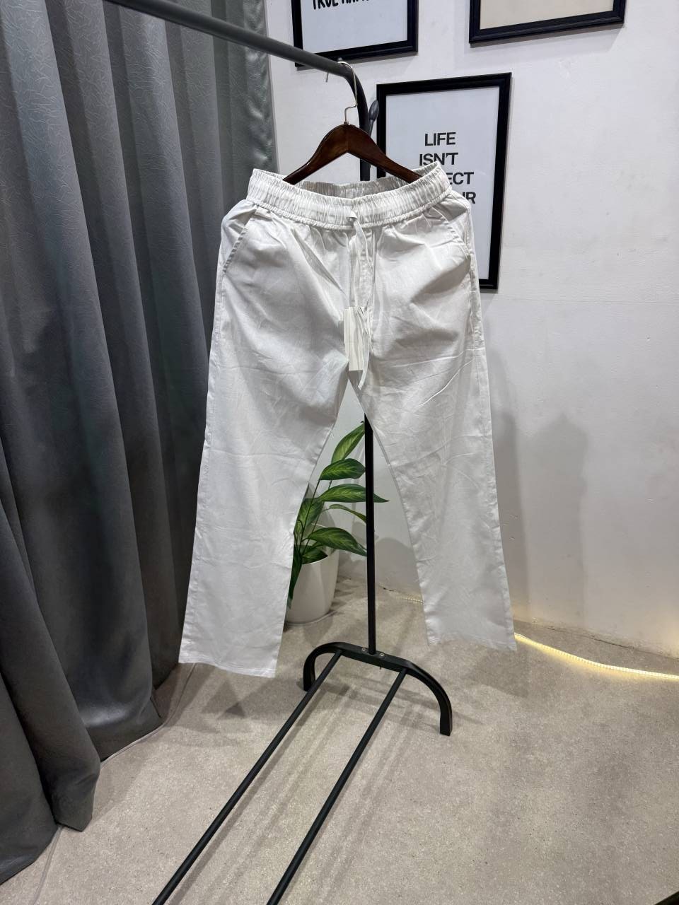 Zarra Summer imported linen trouser white