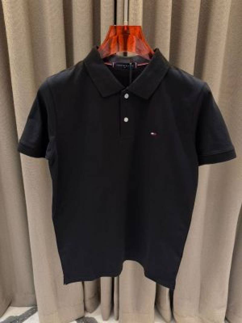 Tommy Hilfigar Chest Logo imported Box pack Polo T-shirt Black