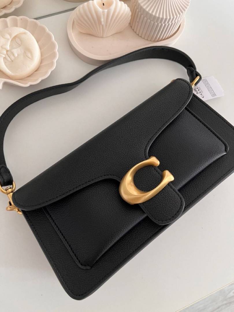 Coaach Tabby 26 Exclusive Quality Shoulder Bag With OG Box & Dust Bag & 2 Belts (Black - 1203)