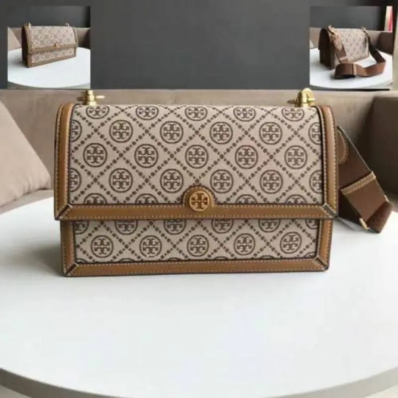 Tori Burch T Monogram Jacquard Crossbody Bag With OriginalBox 2SlingBelt Premium - Image 4