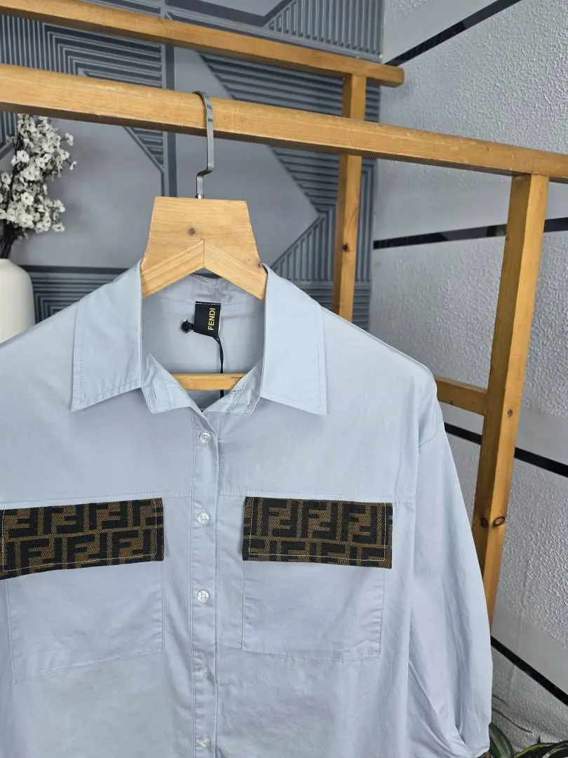 Fen Pocket Logo Shirt Sky S120-SK - Image 4