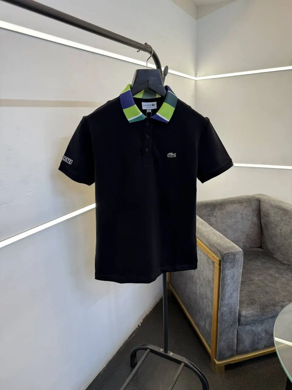 Lacoste imported matty cotton polo tshirt black