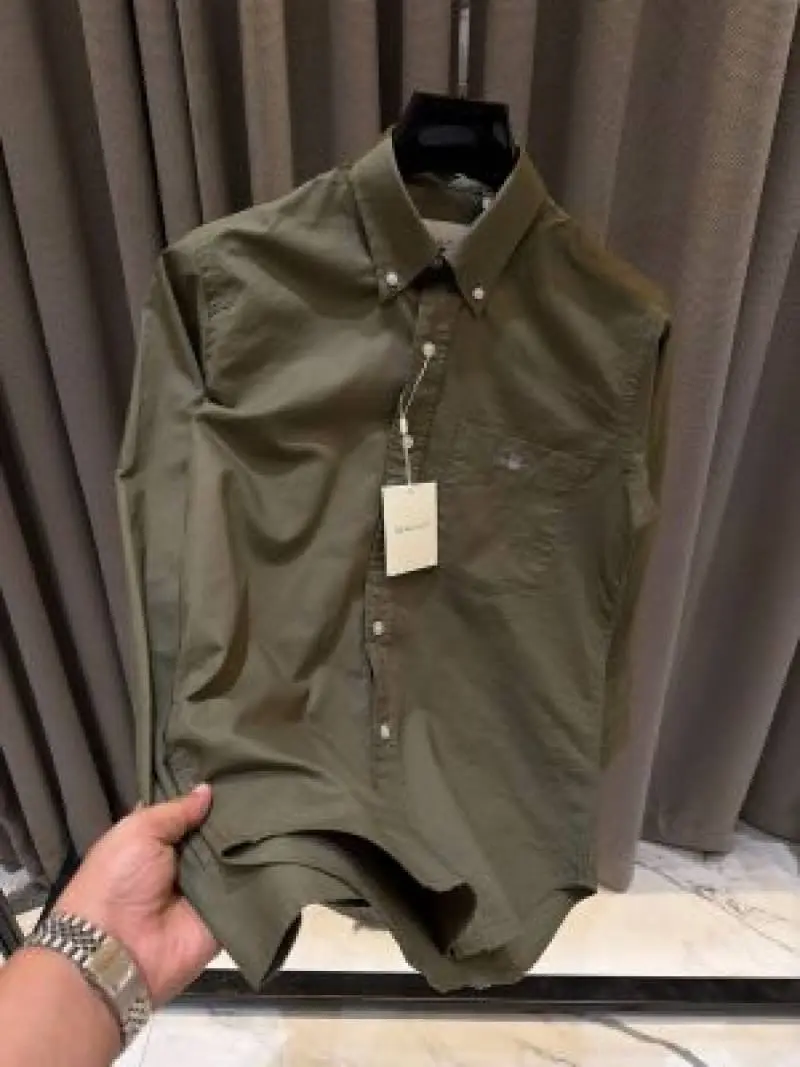 Gant Pocket Logo Full Sleeves Shirt Olive - Image 2