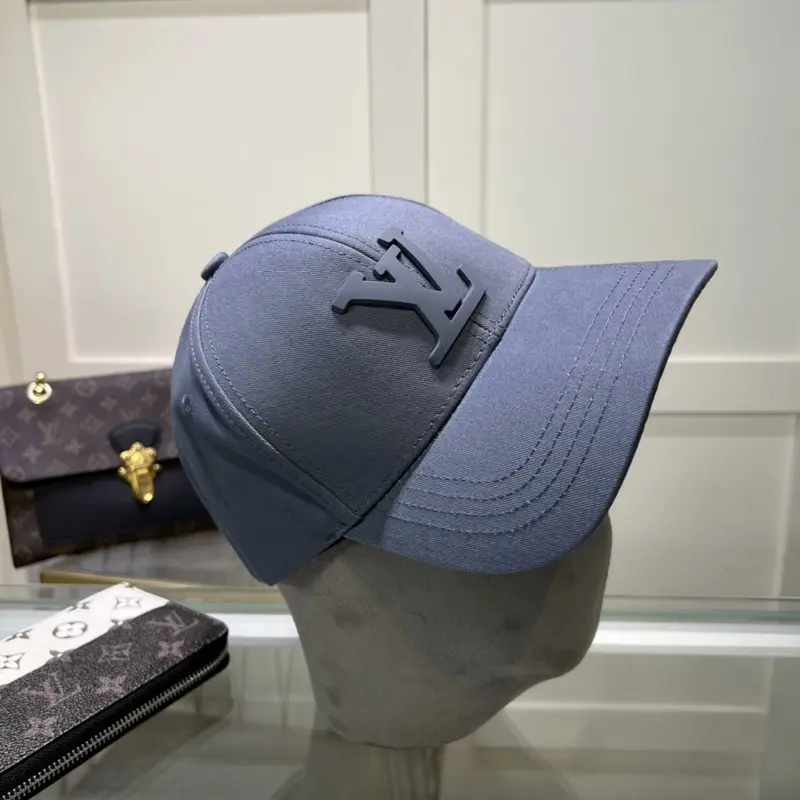 Louis Vuitton Front Logo Embossed Premium Unisex Cap (With Safety Box) (Blue) - Image 2