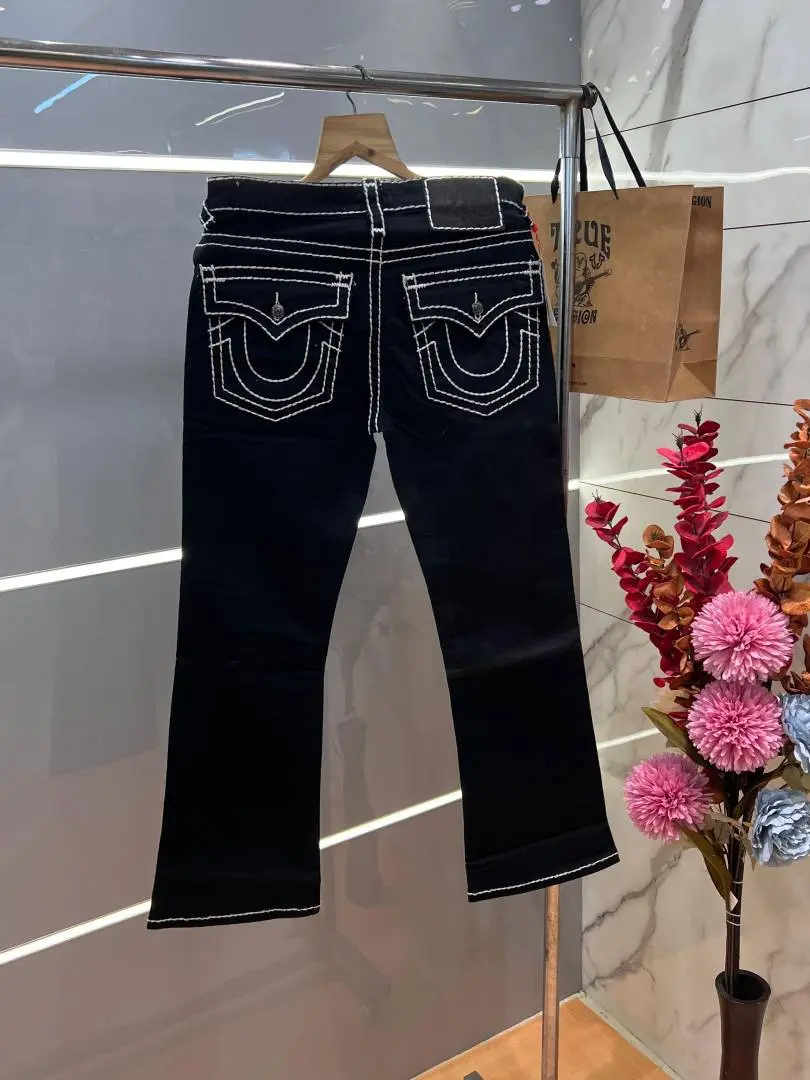 True Religio n Premium Imported Stretchable Lycra Fabric Boot Cut Denim with Back Flap pocket Design 3436 - Image 3