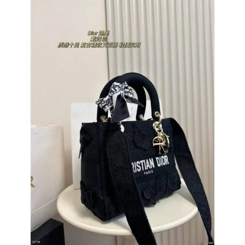 Diyor875 Lady My ABC D-Lite Embroidery Luxurious Quality With OG Magnetic Gift Box & Dust Bag & Scarf (Black - 875) - Image 10