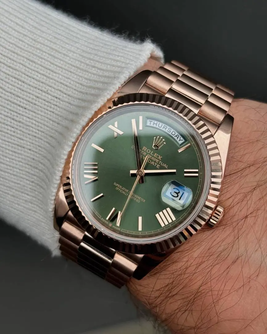 Rolex Oyster Perpetual Day Date 40 Battery Copper Green - Image 10
