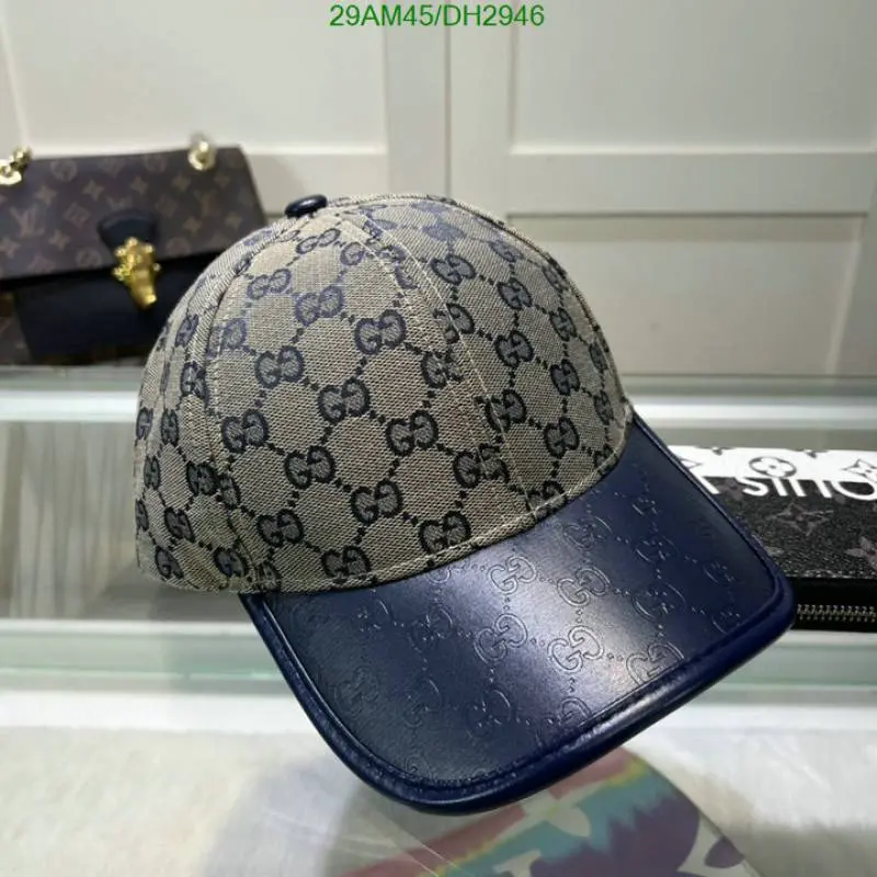 Gucci GG Small Monogram Leather Blue Premium Unisex Cap With Safety Box - Image 3