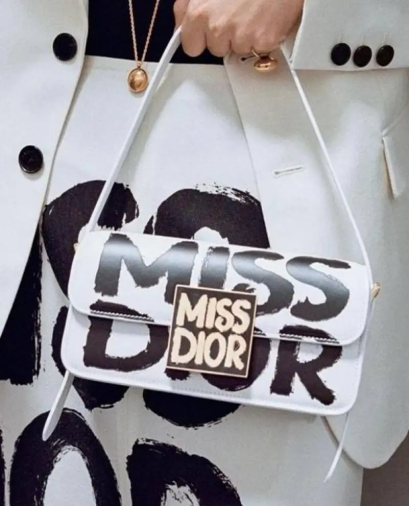 Miss Dioor Luxury Edition Superior Quality Flap Shoulder Bag With OG Box & Dust Bag (White - 1018) - Image 6