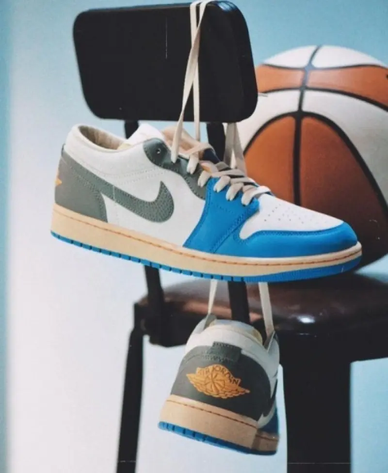 Air Jordan 1 Low Tokyo Vintage UNC Grey Semi UA - Image 6