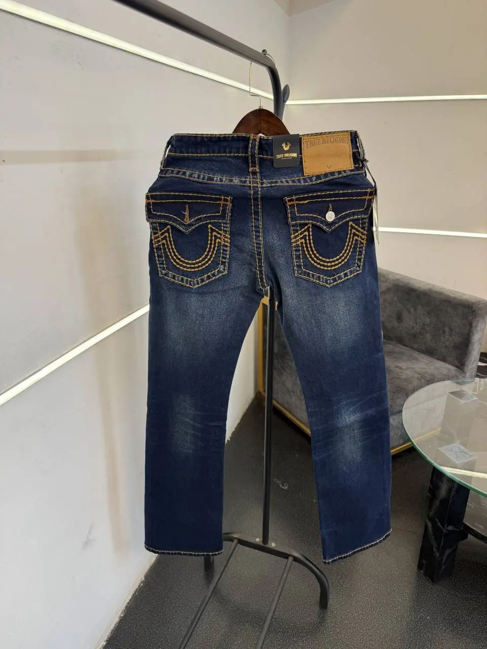 True religion boot cut imported denim with brand buttons and packing - Image 3