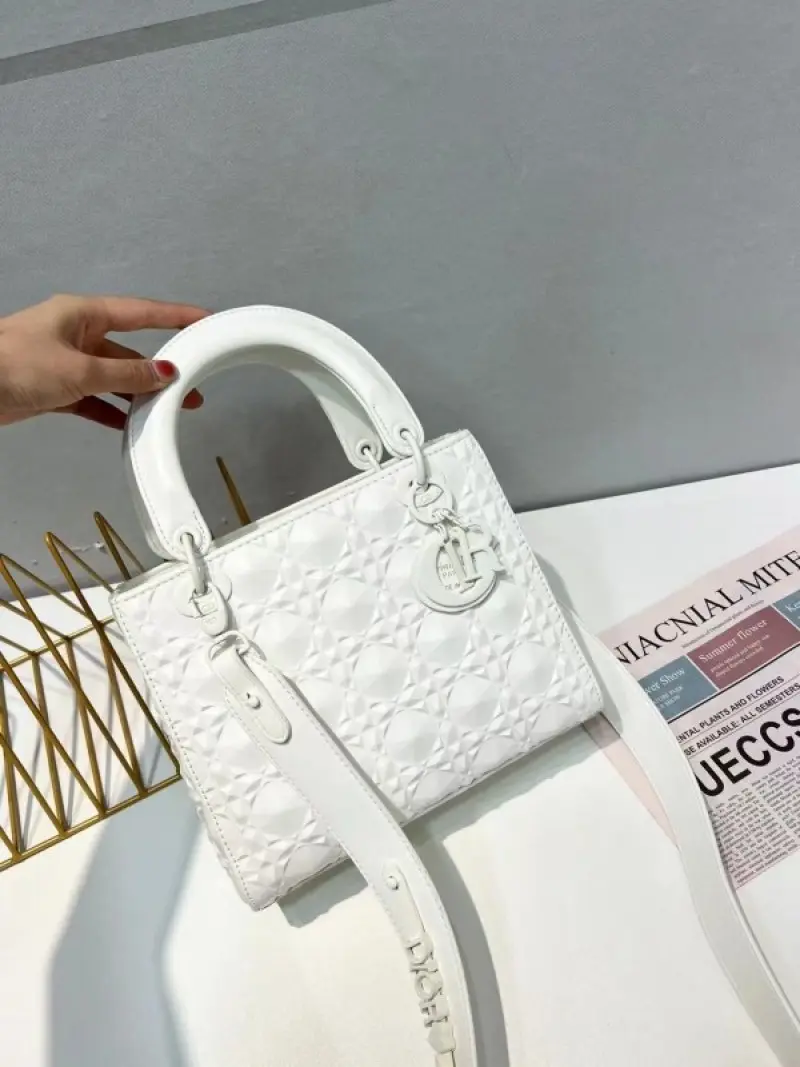 Dior Lady My ABC Bag With OG Box With Dust Bag & Extra Shoulder Strap (White 3D-209)