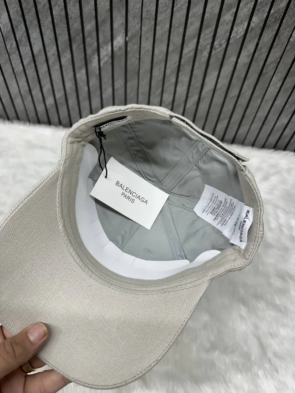 Balenciaga Grey Blue No Squatshee Premium Unisex Cap - Image 3