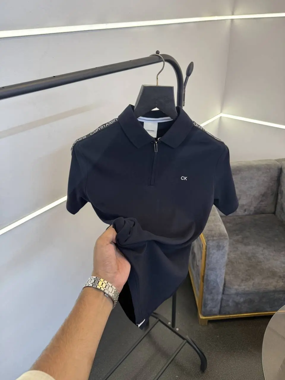 Calvin kline imported polo tshirt navy blue sale - Image 2