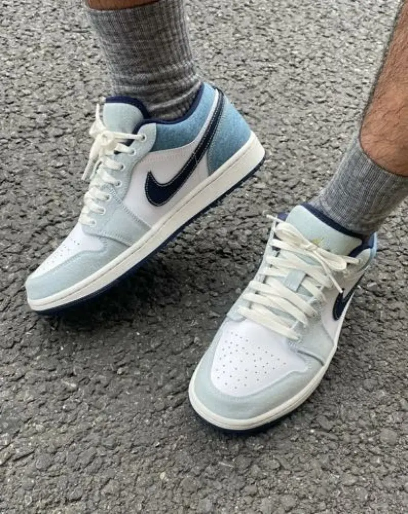 Nike Air Jordan 1 Low Se Denim Star Blue - Image 5
