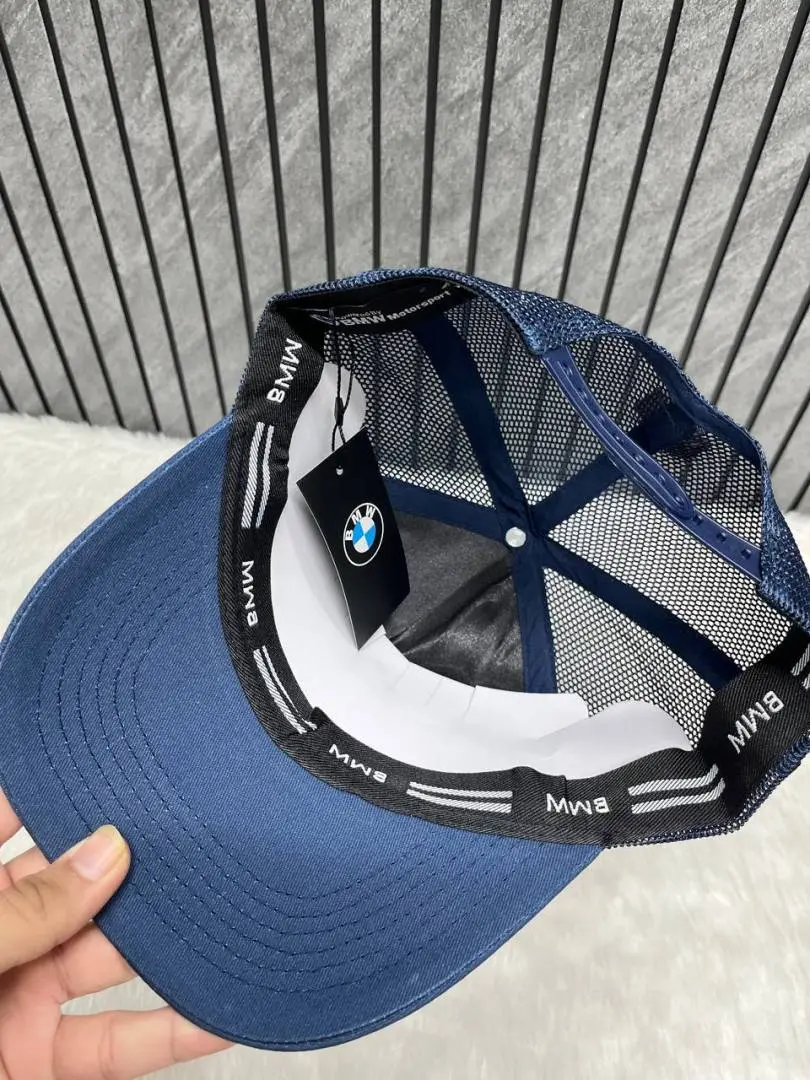 Bmw Motorsport Navy Blue Sports Premium Unisex Trucket Hat With Safety Box - Image 6