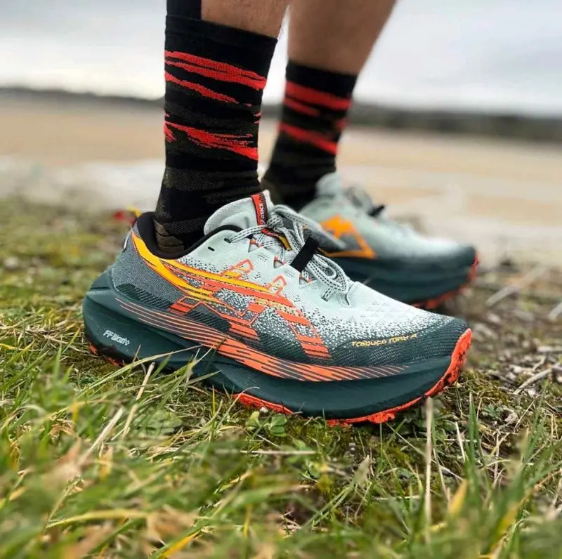 Asics Trabuco Max 4 Trail Cold Moss Nova Orange 6122 - Image 3