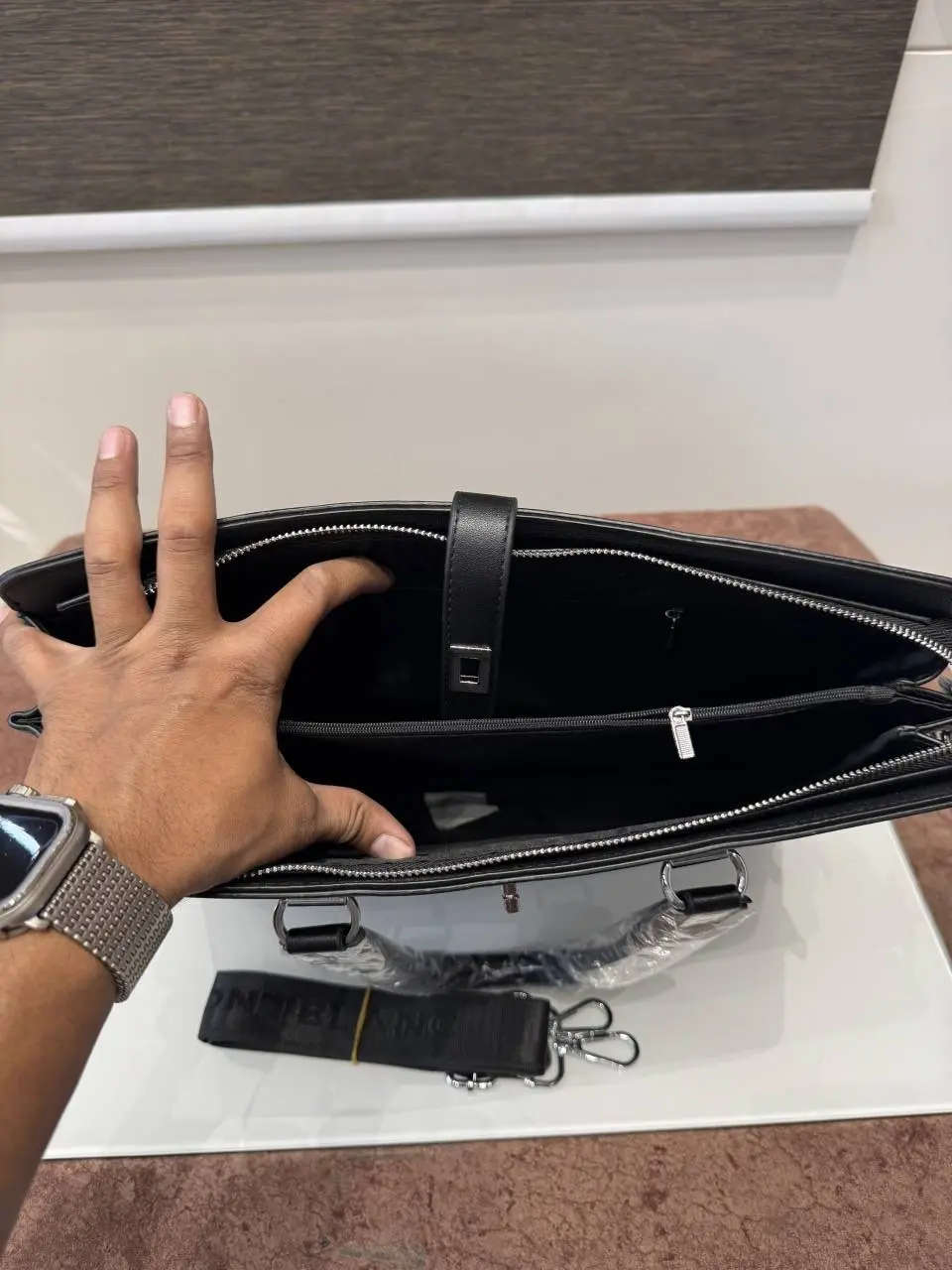 Mont Blanc Premium Laptop Bag X Office Bag M6135-5 Black - Image 7