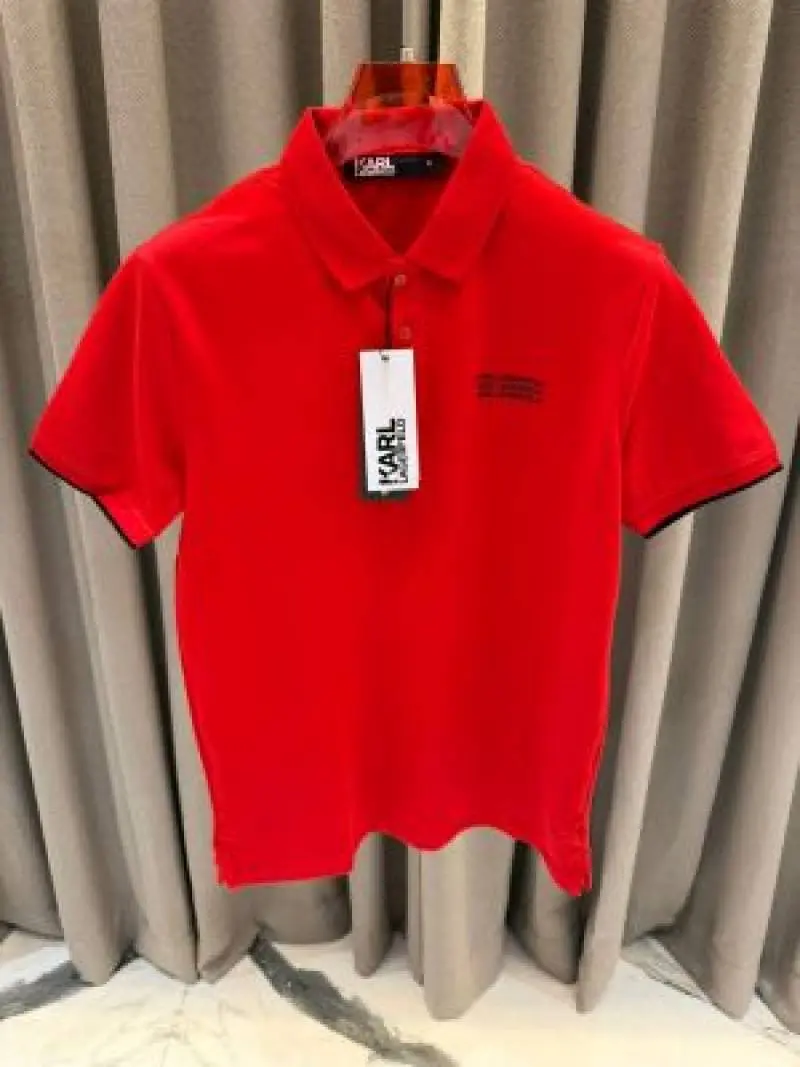 Karl Legarfield Chest Logo Polo T-shirt Red