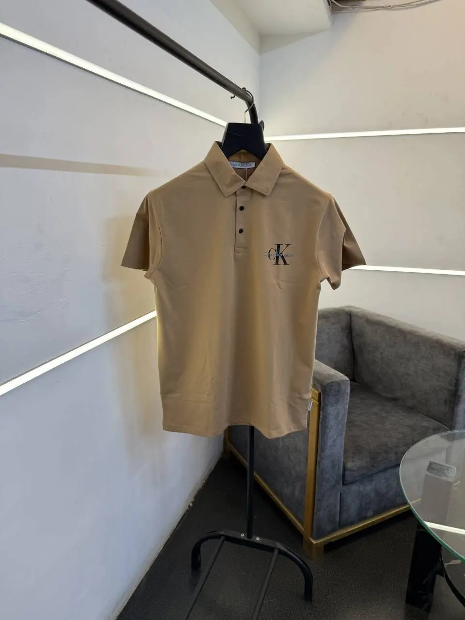 Calvin kline brown front and back print turkish imported polo Tshirt