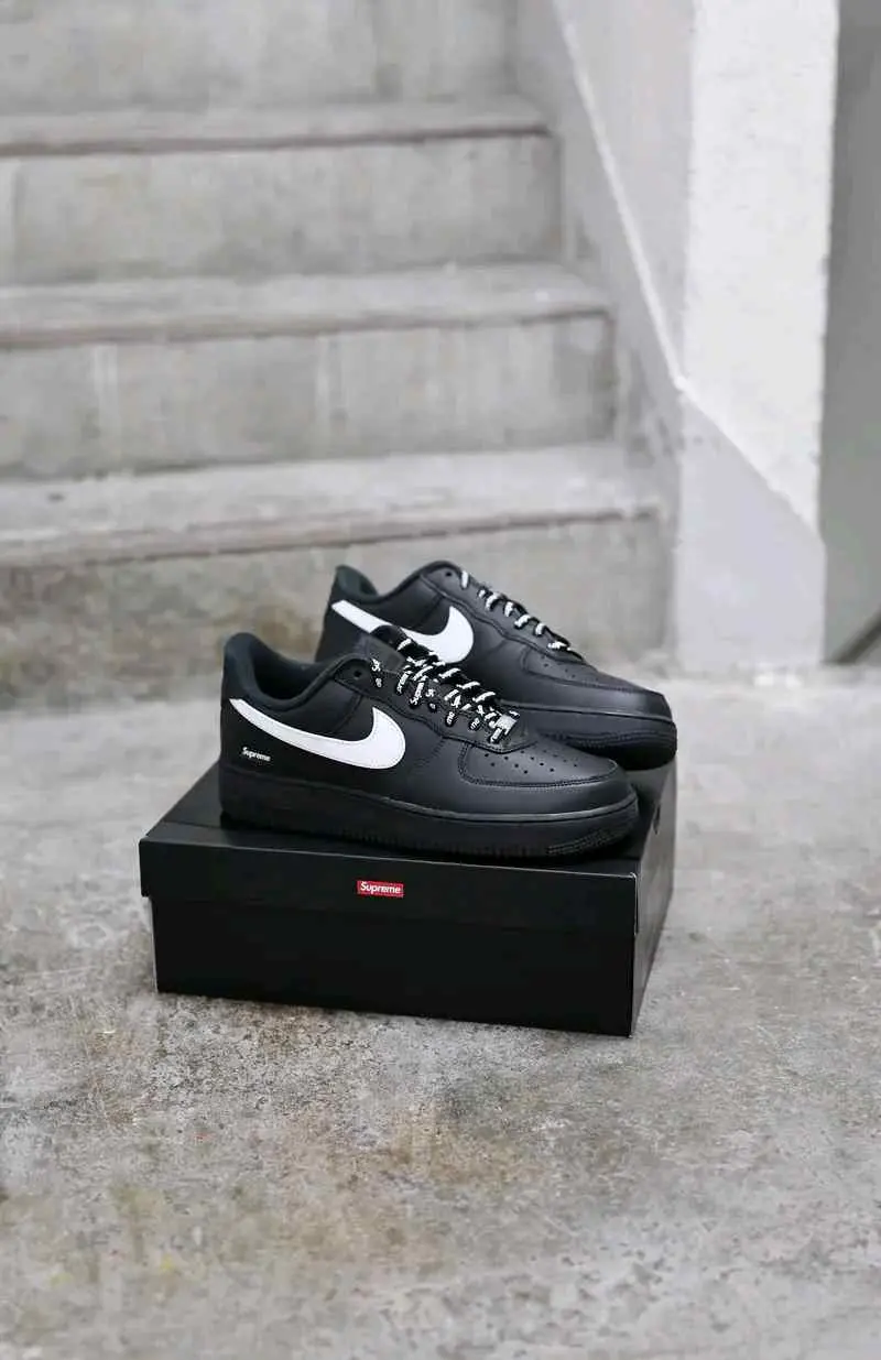 Supreme x Nikkee AirForce 1 Low Black White - Image 2