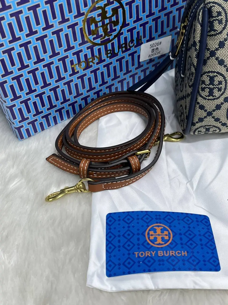 Tori Burch Mini Boston Blue With OriginalBox DustCover - Image 3
