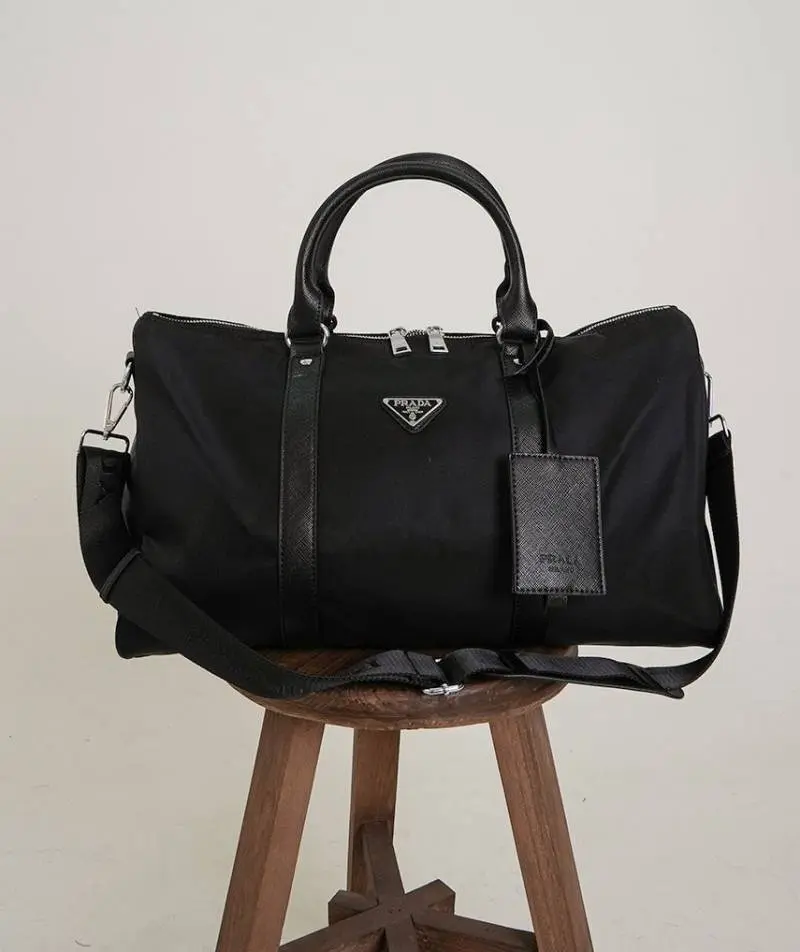 Prada Saffiano Premium Duffle Bag With Dust Bag (Black - 1138)