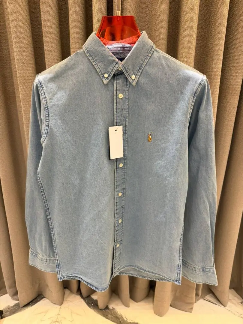 Ralph Lauren Chest Logo Full Sleeves Shirt Sea Blue