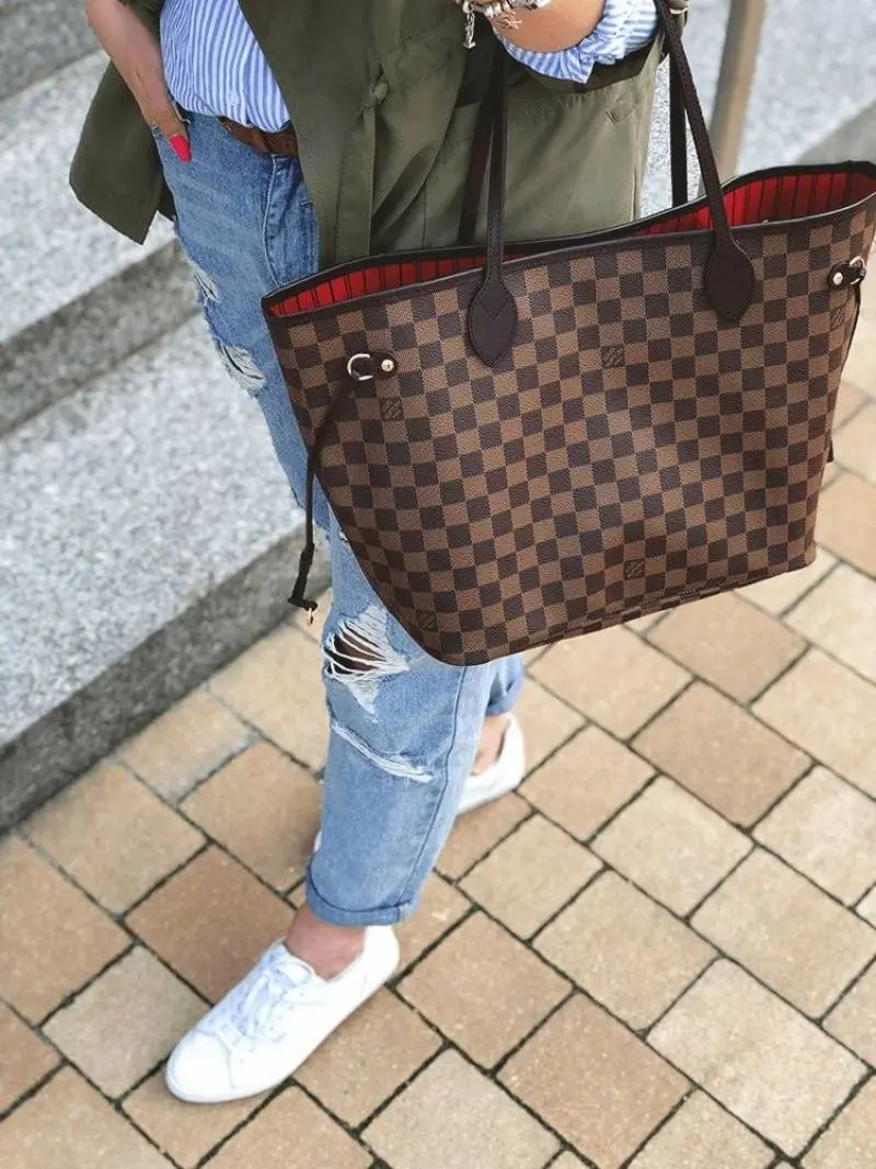 s Vuitton Neverful Coffee Chex With Original Box & DustCover - Image 2