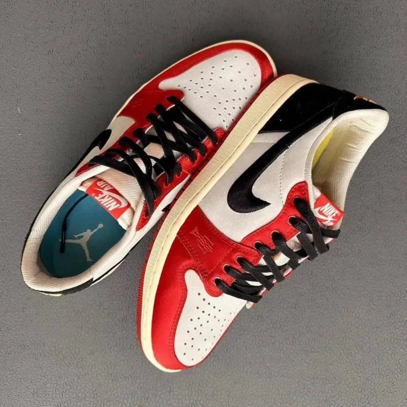 Air Jordan 1 Low x Trophy Room Sail and Varsity Red - Image 3