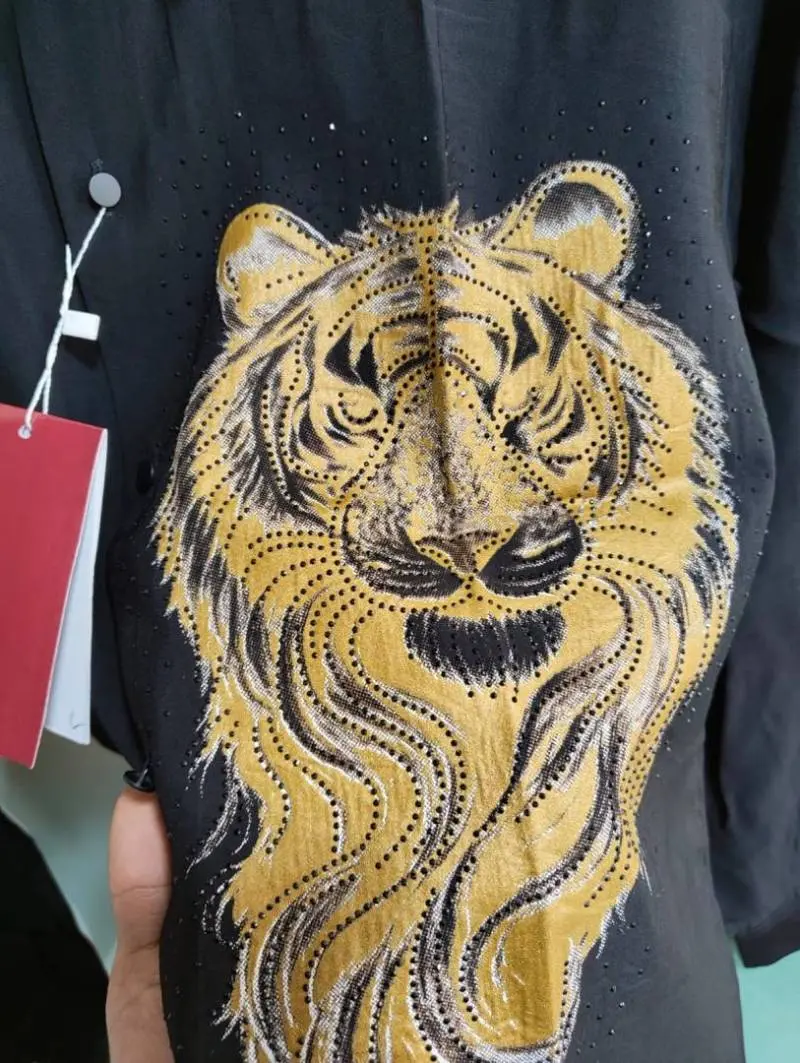 GUCCXI IMPORTED xSTORE ARTICLE TIGER DIAMOND SHIRT BLACK xx - Image 3