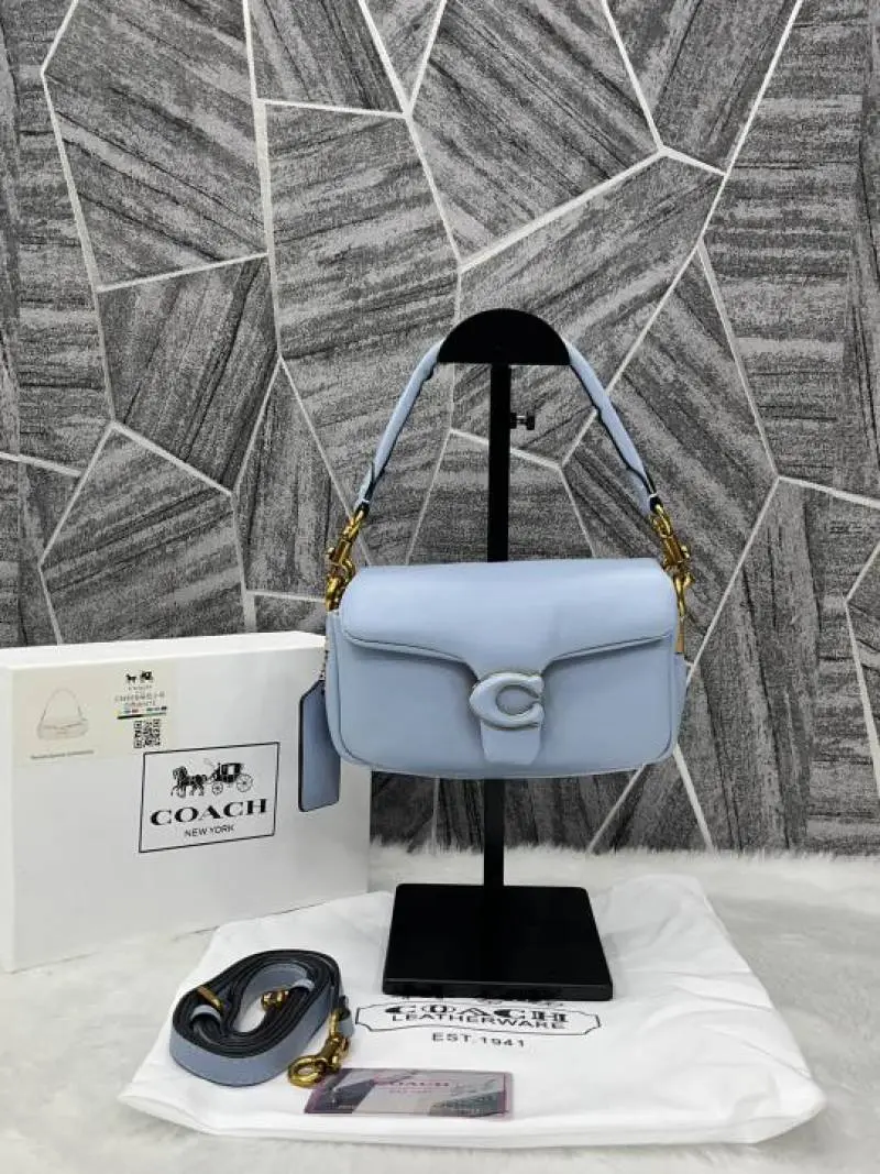 Coach Pillow Tabby Shoulder Bag With OG Box & Dust Bag & Extra Shoulder Strap (Blue-1000) - Image 6