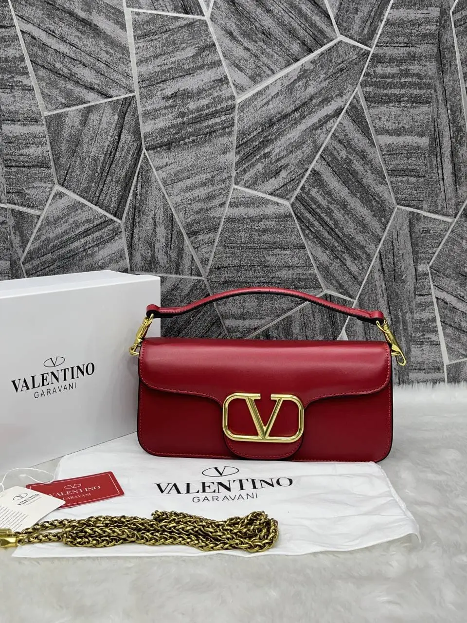 Valentino V Logo Long Shoulder Bag Clutch With Original Packing - Image 3