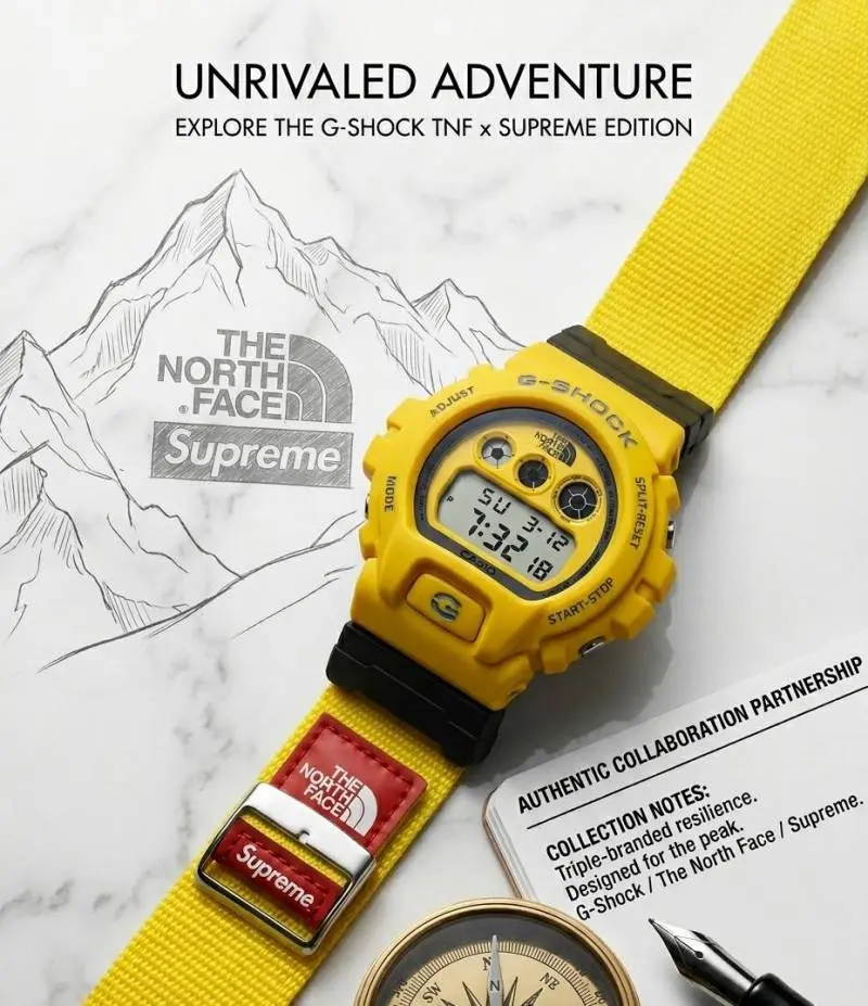 Casio G Shock x Supreme x Special Edition black and yellow - Image 2