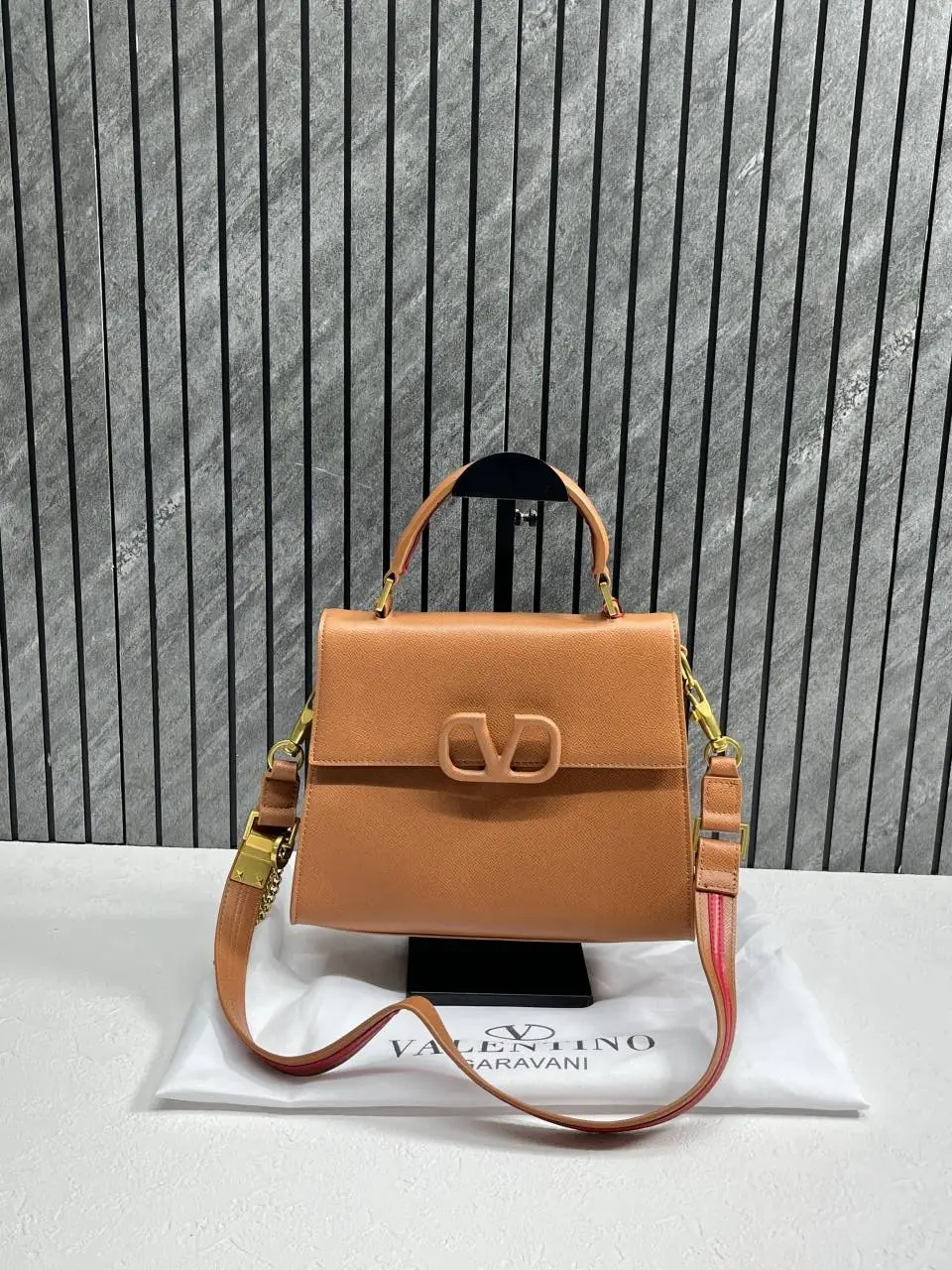 Valentynoo Tan-Brown VSling TopHandle ShoulderBag With DustCoverhut - Image 14
