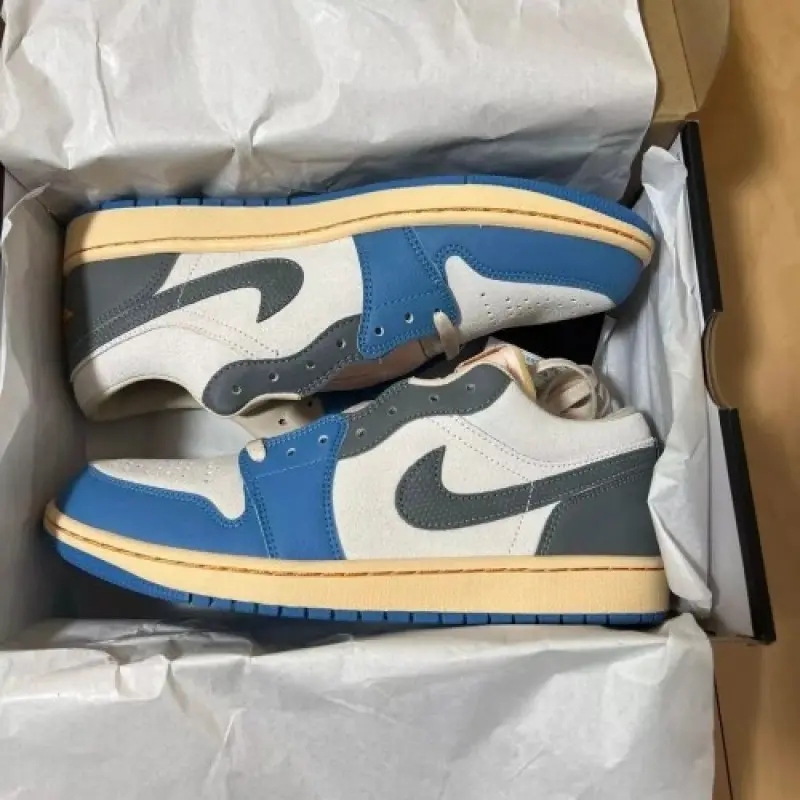 Air Jordan 1 Low Tokyo Vintage UNC Grey Semi UA - Image 5