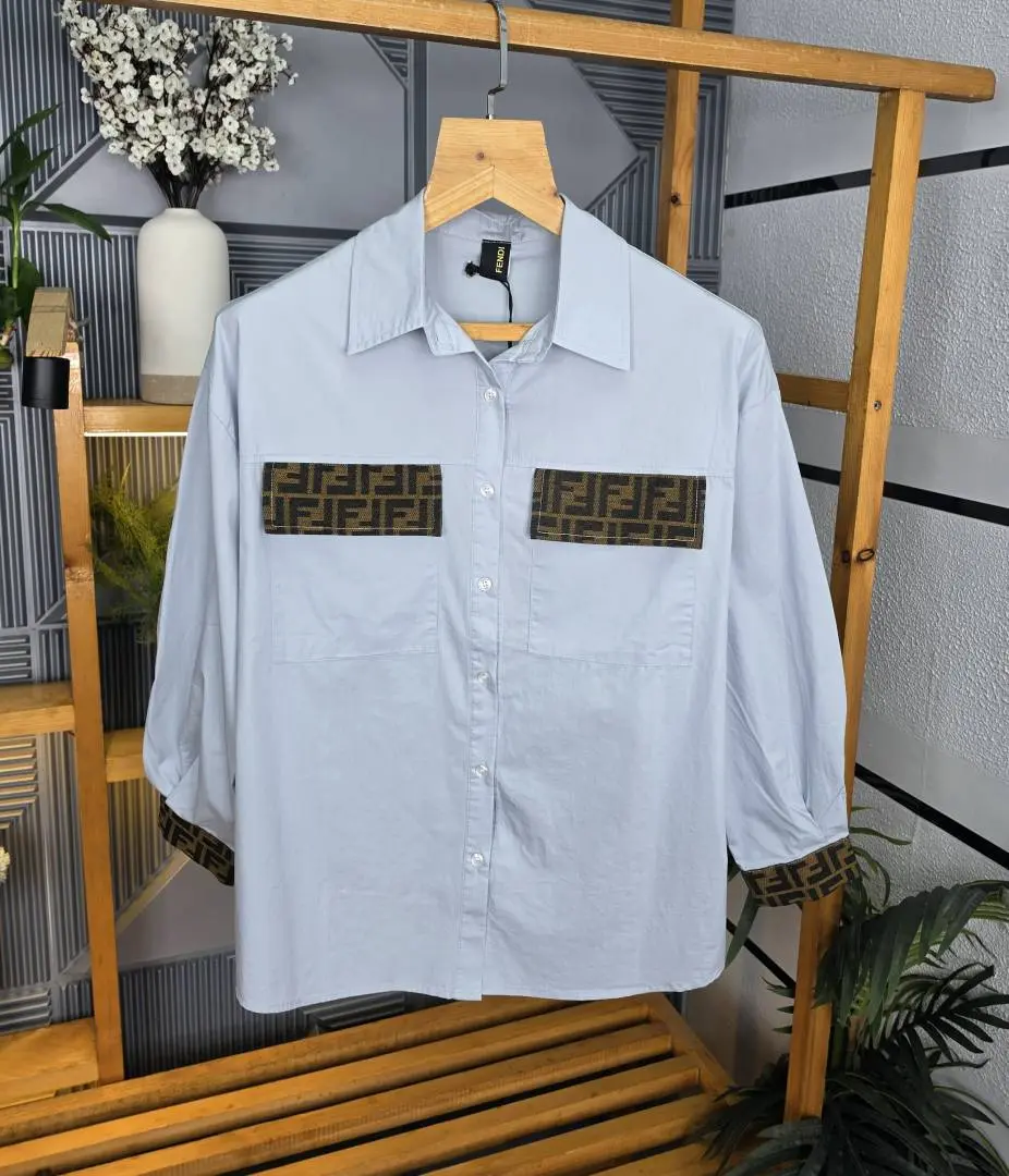 Fen Pocket Logo Shirt Sky S120-SK - Image 3